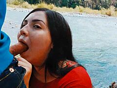 Risky blowjob in nature with wife 😍