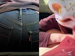 Perverted Married Wife Gives Two Blowjobs In Car While Husband Arrives