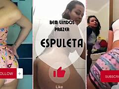 Hot Latina Trying to Suck Her Own Breast