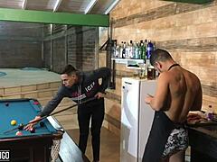 Blonde Gives Ass To Tattooed Friend