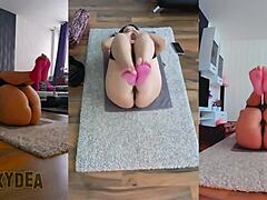 Watch me flex in a naked yoga triple cam view.