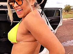 Little interview turns slutty outdoors – I fuck her ass, cum inside on road side with Vagninho and Luna Oliveira 🍑💦