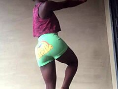 Crazy bitch twerks big ass outdoors