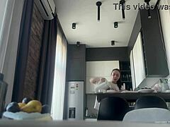 Emotional Rush As Sexy Fit Brunette Handles Housework Without Panties Exposing Shaved Pussy And Big Ass