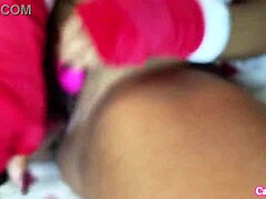 Joyful Testing Of New Vibrator On Christmas