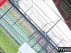 The horny blonde milf flashes outdoors in public as a cougar seeking old and exciting fun.