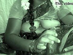 Hey, watch my Indian servant aunty give a hot blowjob outdoors while her long hair flows