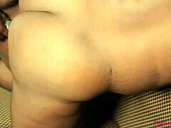 Black ebony with big tits BENDS OVER on SOFA for DOGGYSTYLE BANG