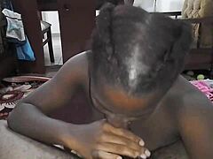 Ebony babe loves deepthroating black cock?