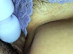 Vered's wife rips clothes in bedroom play with vibrator on tight pussy