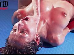 Faji leszbikusok olajban harcolnak cunilingus orgazmusokért Amirah Adarával.