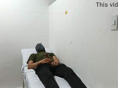 kinky doctor masturbating his huge cock in the office while dominating young 18+ student neighbor