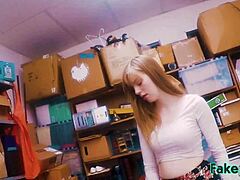 young shoplifter dolly leigh faces consequences in the storage room