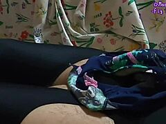 Intense First Time Solo Masturbation In Nylon Leggings Leads To Climax