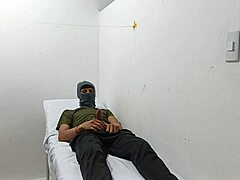 kinky doctor masturbating his huge cock in the office while dominating young 18+ student neighbor