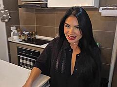 My husband returns tired, I cheer him with deepthroat blowjob - Alejandra Palacios