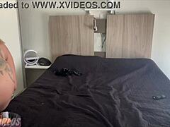 I was home alone so I shoved my friend's cock right into my tight little ass for homemade anal action.