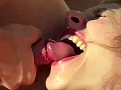 Muscular gymbro gets deepthroat help from chica on street. She swallows big cock outdoors.