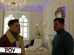 I love sharing my curvy body with big pussy lips in mmf threesome with dean