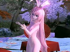 i'm megurine luka in single red leaf project diva nude mod, fully nude