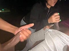 park lizard lot slut sucks two dicks deepthroat 😈🍆