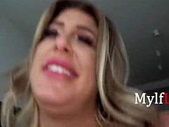 Slutty milf deepthroats cock so good in POV, licking balls like a pro! 😏👅