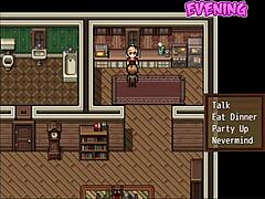 I'm taking a bath with the busty blonde milf in this hentai game, zombies retreat part 2.