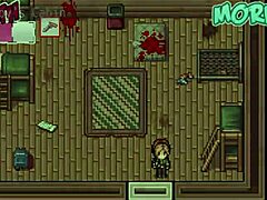 I'm taking a bath with the busty blonde milf in this hentai game, zombies retreat part 2.