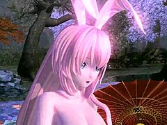 i'm megurine luka in single red leaf project diva nude mod, fully nude