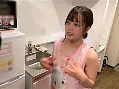 Japanese Amateur Girlfriend In Naked Apron Gets Creampied In Kitchen By Cohabiting Boyfriend