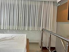 the beautiful blonde model with long hair in casting interview