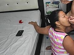 In this homemade tale, the young 18+ brunette stepnephew convinces his mature Latina aunt to engage in sucking.