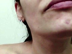 Happy slut takes neighbor's cock doggystyle in pussy after husband leaves for work. She enjoys homemade deepthroat and tits play too.