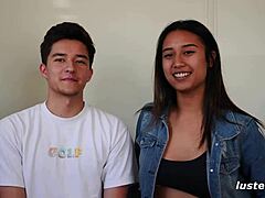 Isla Undresses For Amateur Couple's Hardcore Submission: Handjob, Blowjob, Masturbation, Nipple Lick To Orgasm