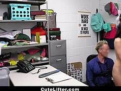 feeling scared as the teen gets punished in the back room for shoplifting