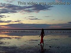 Walk On Red Sunset Of Elton Salt Lake