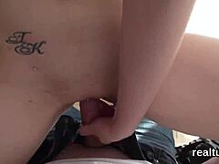 stellar czech nympho gets seduced in mall, clothes ripped for amateur pov blowjob and oral undressing