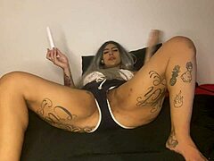 Milf Massages Her Huge Natural Tits Solo