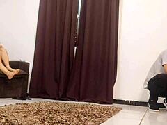 Young Girl in Dress Without Panties Wants Sex with Technician