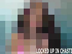 She ties him up in bondage. It's her perfect femdom way to stop the jerking off.