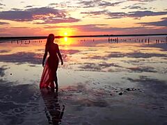 Walk On Red Sunset Of Elton Salt Lake