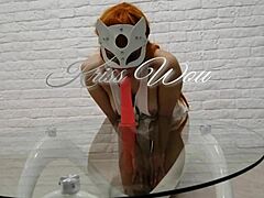 Russian fox play with toy and anal plug kriss wou