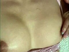 Beautiful latina receives lingerie and masturbates.