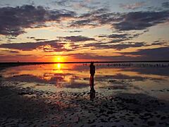 Walk On Red Sunset Of Elton Salt Lake