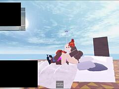 roblox - rough follada by two black futas with spitting creampie and monster cocks