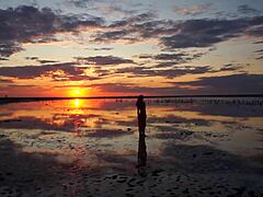 Walk On Red Sunset Of Elton Salt Lake