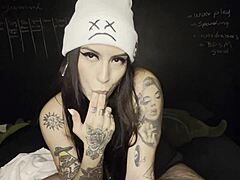 imagine me right there beside you with my natural tits and pierced tongue. i'm masturbating solo using this machine for softcore fun.