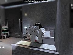 I was quietly fuckin a fan on the bed, ridin him cowgirl style