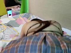 in a casual homemade scene, plump chubby cutie with beautiful ass enjoys 1 on 1 fucking