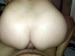 Anal sex without condom feels amazing as she rides cowgirl POV with big tits